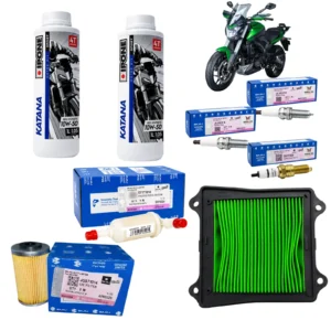 Kit de Afinación Original Bajaj Pulsar Dominar 400 | Filtro de Aire, Filtro de Aceite, Filtro de gasolina, Bujias, Aceite Ipone Katana 10W50