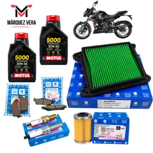 Kit de Afinación Original Bajaj Pulsar N250 | N160 Filtro de Aire, Filtro de Aceite, Balatas, Bujías y Aceite Motul 5000 20W50