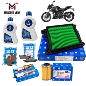 Kit de Afinación Original Bajaj Pulsar N250 | N160 Filtro de Aire, Filtro de Aceite, Balatas, Bujías y Aceite Bajaj 20W50