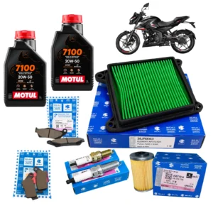 Kit de Afinación Original Bajaj Pulsar N250 | N160 Filtro de Aire, Filtro de Aceite, Balatas, Bujías y Aceite Motul 7100 20W50