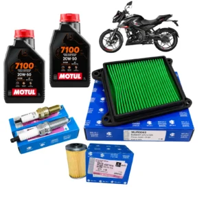 Kit de Afinación Original Bajaj Pulsar N250 | N160 Filtro de Aire, Filtro de Aceite, Bujías y Aceite Motul 7100 20W50