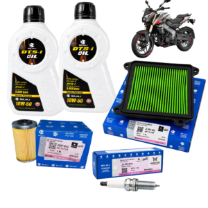 Kit de Afinación Original Bajaj Pulsar NS400Z | Filtro de Aire, Filtro de Aceite, Bujía y Aceite Bajaj Sintético 10W50