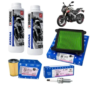 Kit de Afinación Original Bajaj Pulsar NS400Z | Filtro de Aire, Filtro de Aceite, Bujía y Aceite Ipone Katana 7100 Sintético 10W50