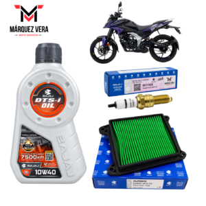 Kit de Afinación Original Bajaj Pulsar N125 FI Filtro de Aire, Bujía y Aceite 10W40