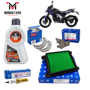 Kit de afinación Bajaj Pulsar N125 FI con Filtro de aire, Bujía, Balatas y Aceite Bajaj 10W40